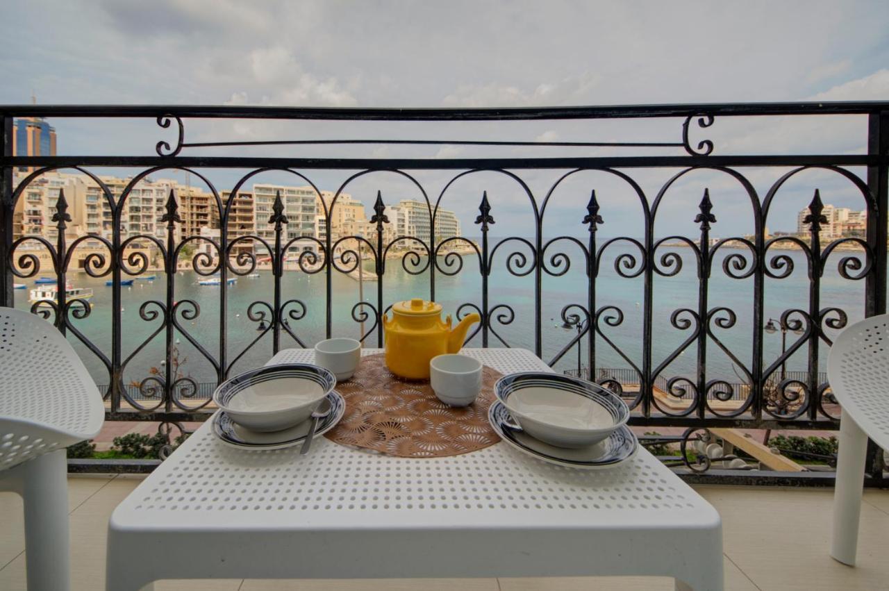 St Julians 2 Bedroom Apartment With Commanding Seaviews By Shortletsmalta San Giuliano Esterno foto