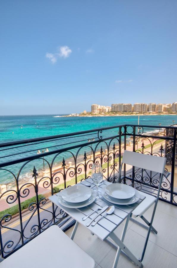 St Julians 2 Bedroom Apartment With Commanding Seaviews By Shortletsmalta San Giuliano Esterno foto